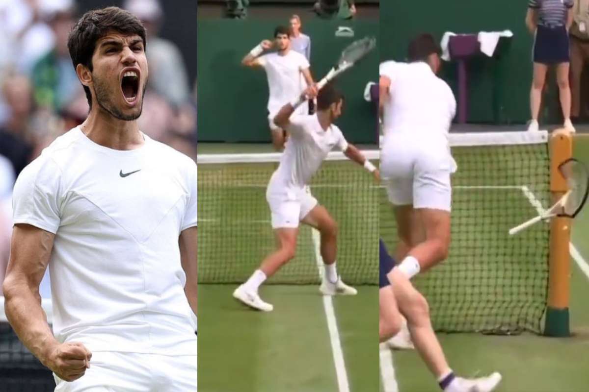 Djokovic Kneels In Front Of 20 Year Old Carlos Alcaraz, Breaks Racket
