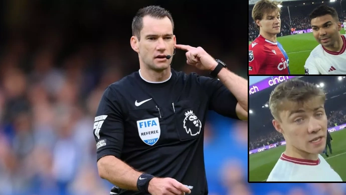 Watch this fascinating referee's POV during Crystal Palace's win over Man Utd