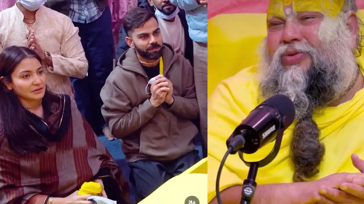 Which Mala is Virat Kohli wearing around his neck?